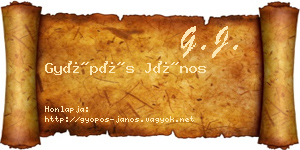 Gyöpös János névjegykártya