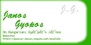 janos gyopos business card